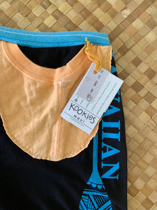 Ladies Size XS "Blue & Teal Hawaiian Canoe Club" Simple Shorty Shorts
