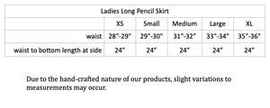 Ladies M "Black & Red Inhale Exhale" Long Pencil Skirt