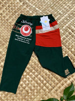 Load image into Gallery viewer, Kids Size 4 &quot;Dark Green Maui Okinawan Festival&quot; ʻOpihi Picker Pants

