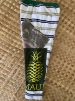 Load image into Gallery viewer, Kids Size 6 &quot;Green Stripes &amp; Camo Maui Gold Pineapple&quot; Star Gazer Pants
