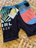 Load image into Gallery viewer, Kids Size 2 &quot;Stripes &amp; Black Sunrise Surf&quot; Beach Comber Shorts
