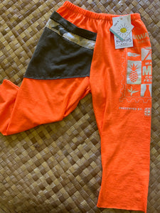 Kids Size 4 "Orange & Grey Made in Maui County" ʻOpihi Picker Pants