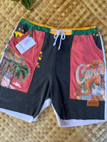 Load image into Gallery viewer, Mens Size S &quot;Grey &amp; Red Year of The Boar&quot; Kanikapila Shorts
