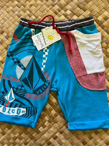 Kids Size 6 "Teal & Rust Volcom" Beach Comber Shorts