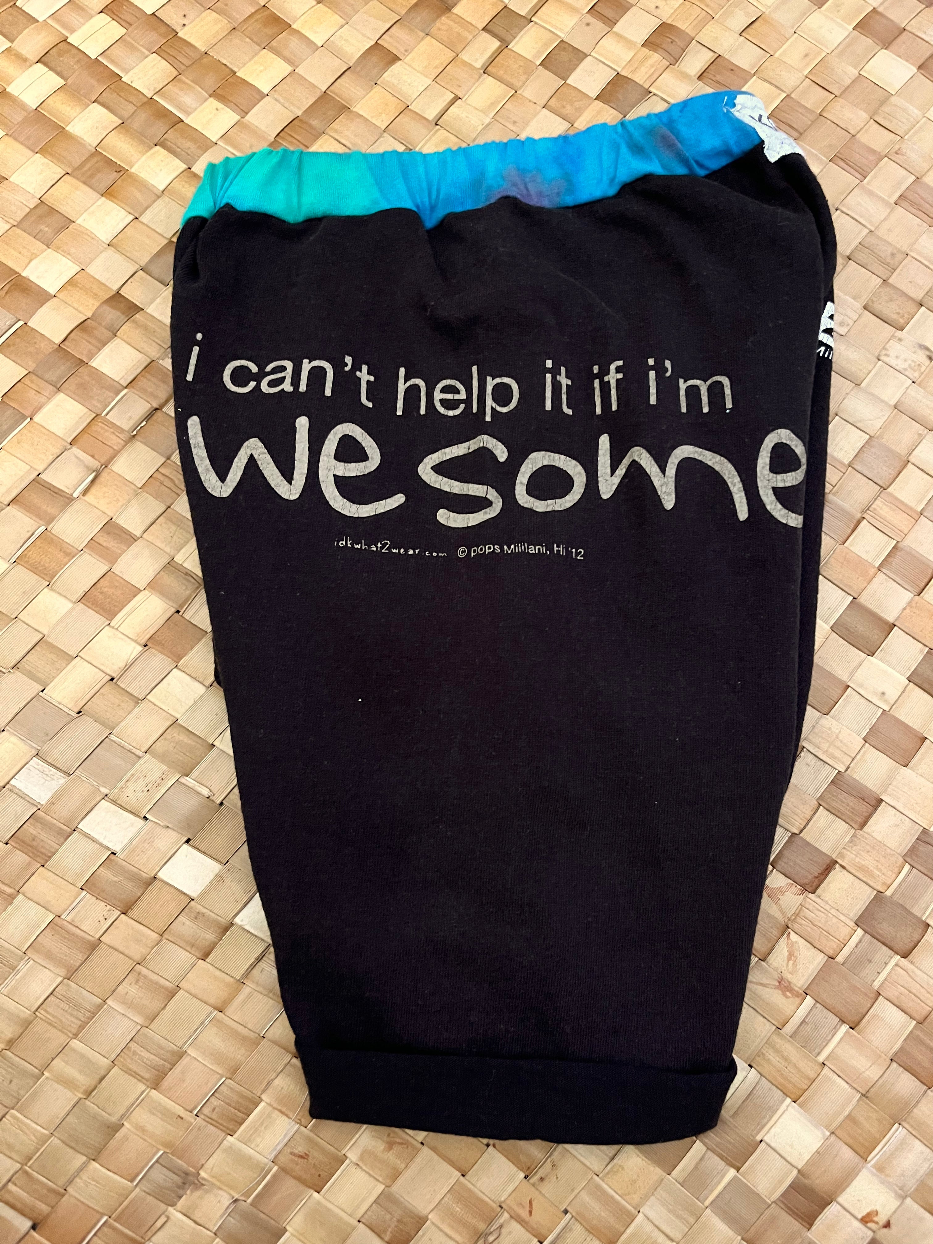 Kids Size 4 "Black and Tie Dye I'm Awesome" Beach Comber Shorts