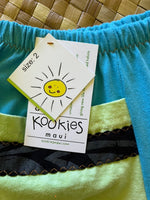 Load image into Gallery viewer, Kids Size 2 &quot;Teal &amp; Green Life is Good Fishing&quot; ʻOpihi Picker Pants
