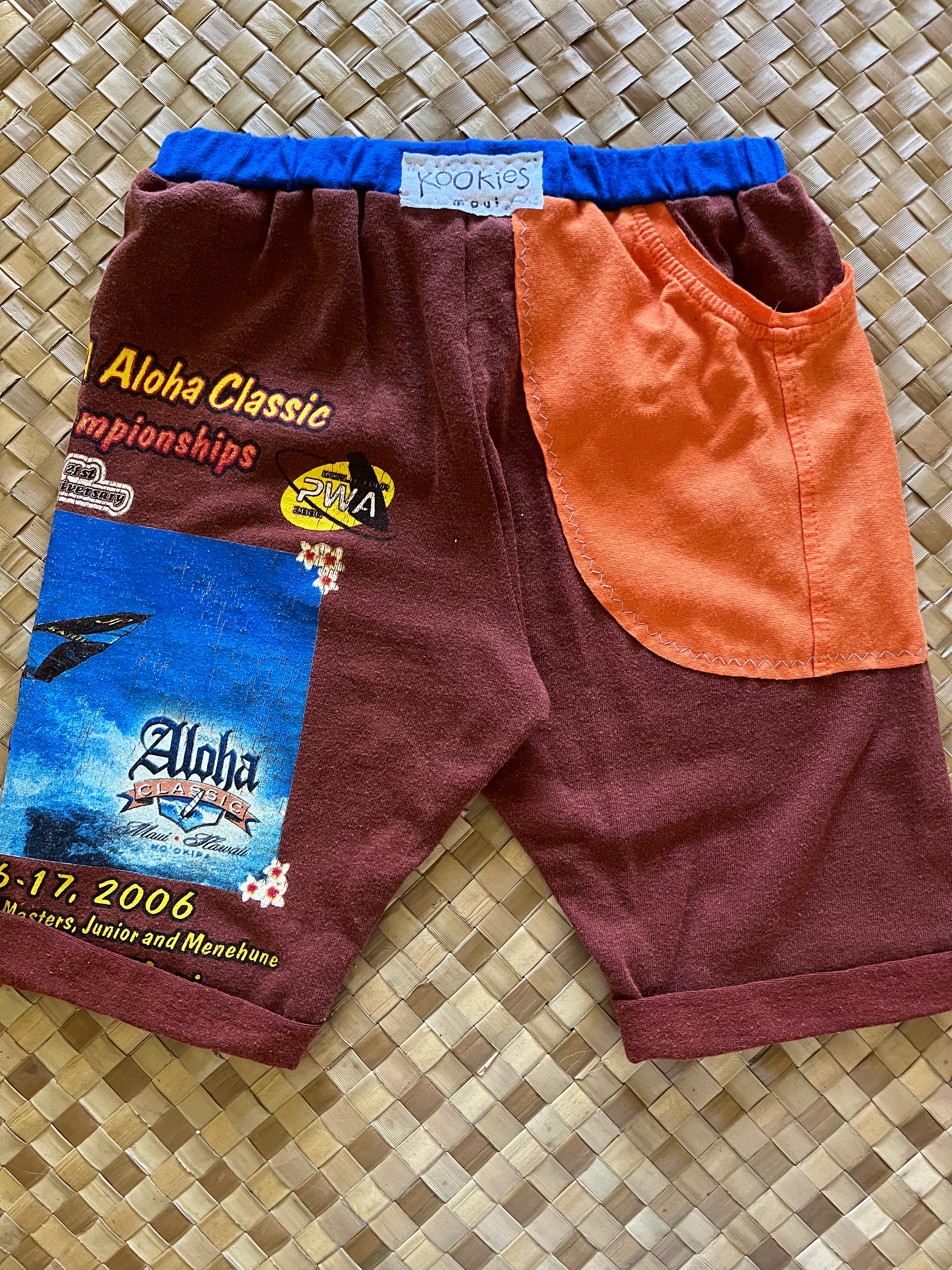 Kids Size 6 "Rust and Blue Aloha Classic" Beach Comber Shorts