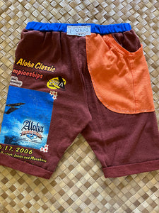 Kids Size 6 "Rust and Blue Aloha Classic" Beach Comber Shorts