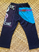 Load image into Gallery viewer, Kids Size 6 "Blue &amp; Black Music Medicine" ʻOpihi Picker Pants
