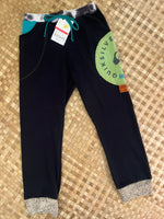 Load image into Gallery viewer, Kids Size 8 &quot;Black &amp; Teal Hawaii Surf&quot; Holoholo Pants
