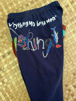 Load image into Gallery viewer, Kids Size 8 &quot;Navy Blue &amp; Rust Fishing&quot; ʻOpihi Picker Pants
