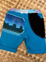 Load image into Gallery viewer, Kids Size 2 &quot;Teal and Black Astronomy&quot; Beach Comber Shorts
