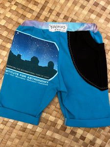 Kids Size 2 "Teal and Black Astronomy" Beach Comber Shorts