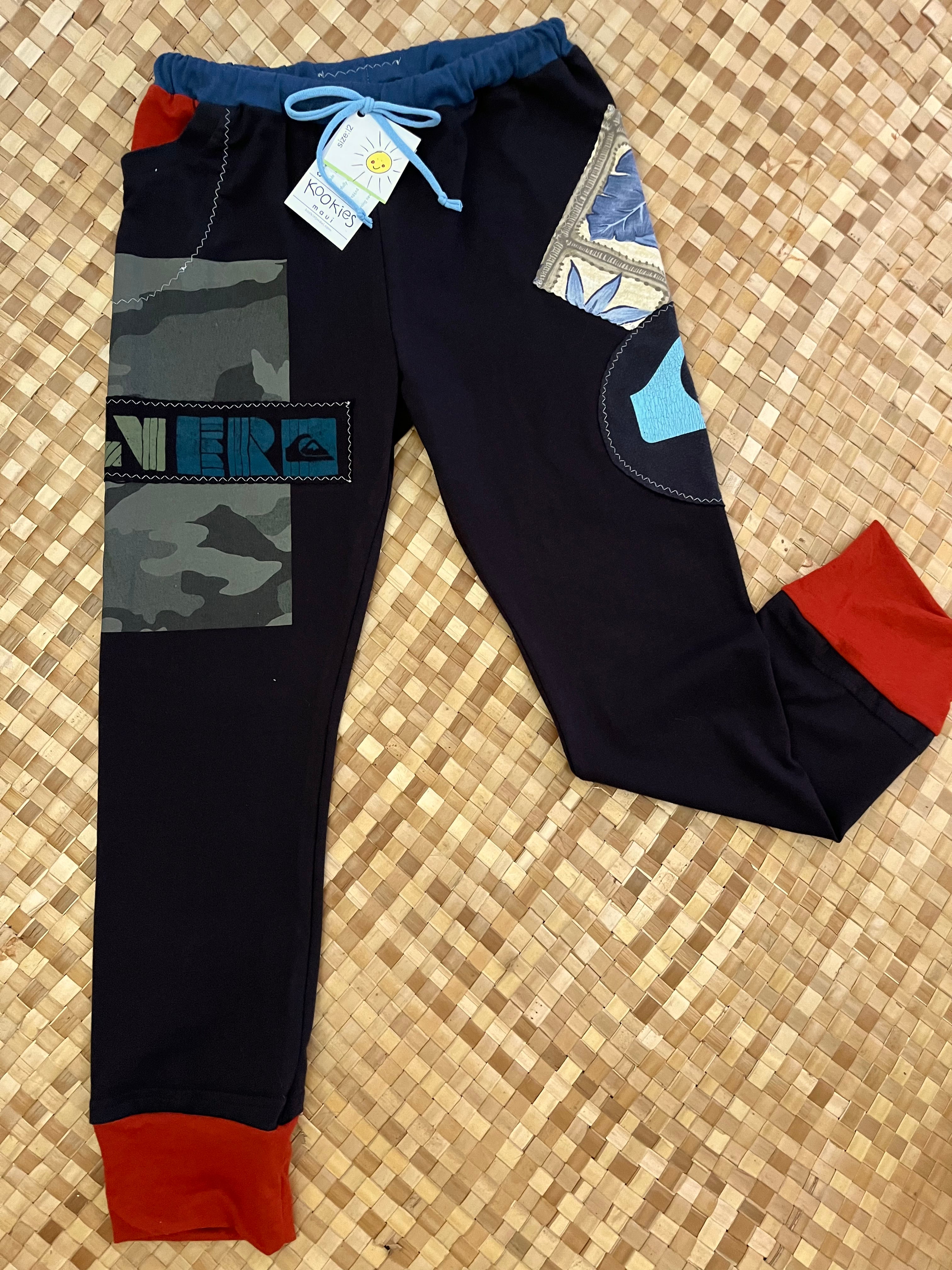 Kids Size 12 "Blue & Black Surf " Holoholo Pants