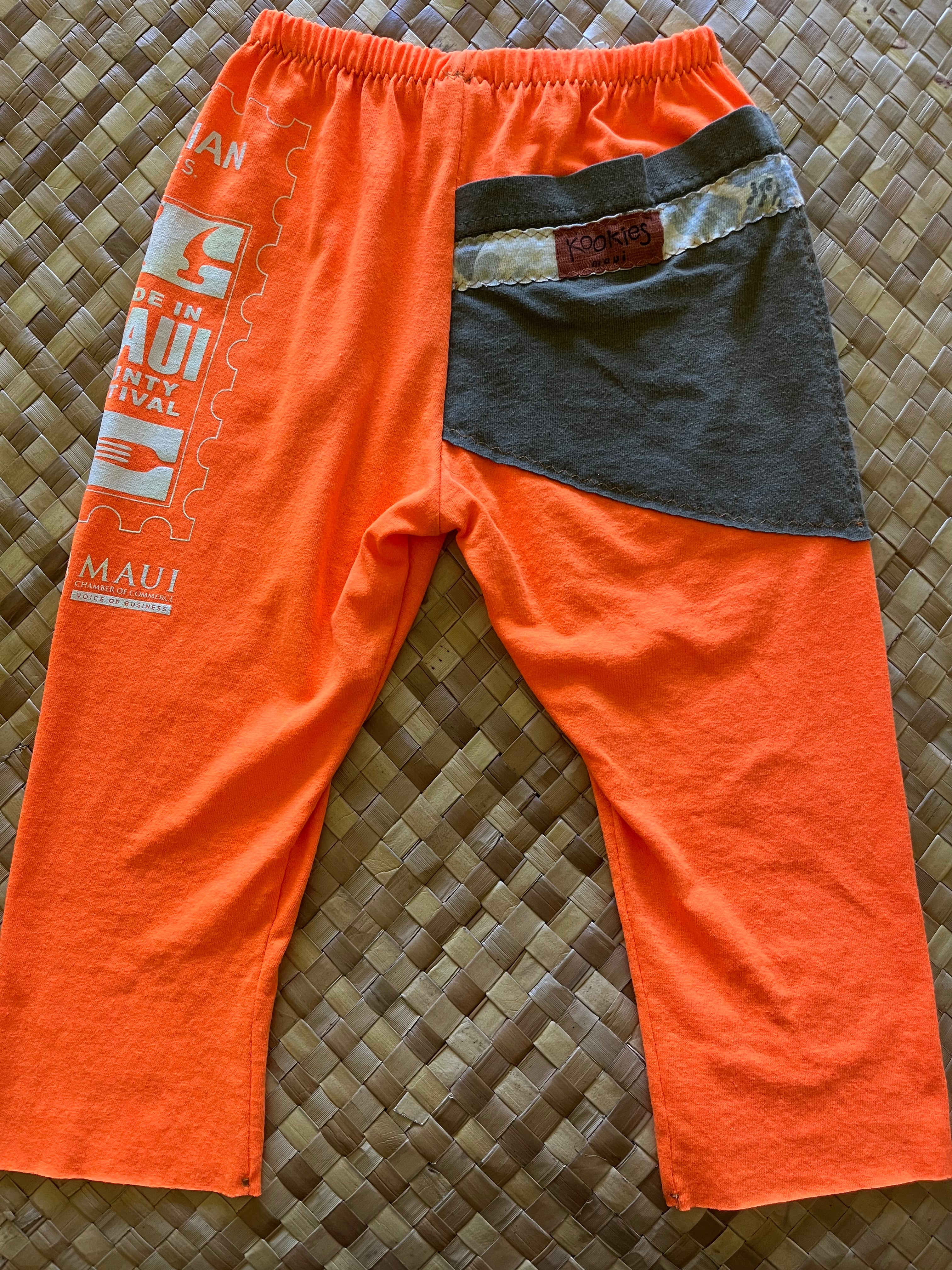 Kids Size 4 "Orange & Grey Made in Maui County" ʻOpihi Picker Pants