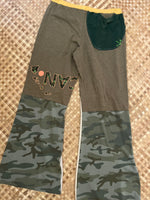 Load image into Gallery viewer, Ladies Size L &quot;Greens &amp; Gray Pineapple&quot; Flutter Pants
