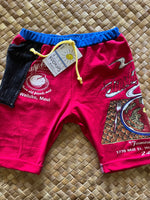 Load image into Gallery viewer, Kids Size 6 &quot;Red &amp; Blue Tasty Crust&quot; Beach Comber Shorts
