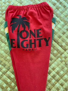 Kids Size 2 "Red & Green Palm Tree" ʻOpihi Picker Pants