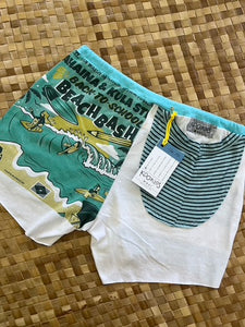 Ladies Size XS "White & Blue Beach Bash" Simple Shorty