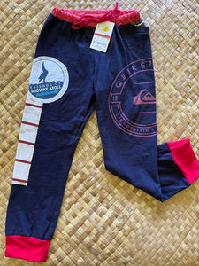 Kids Size 8 "Dark Blue Wave and Sea Bird" Holoholo Pants