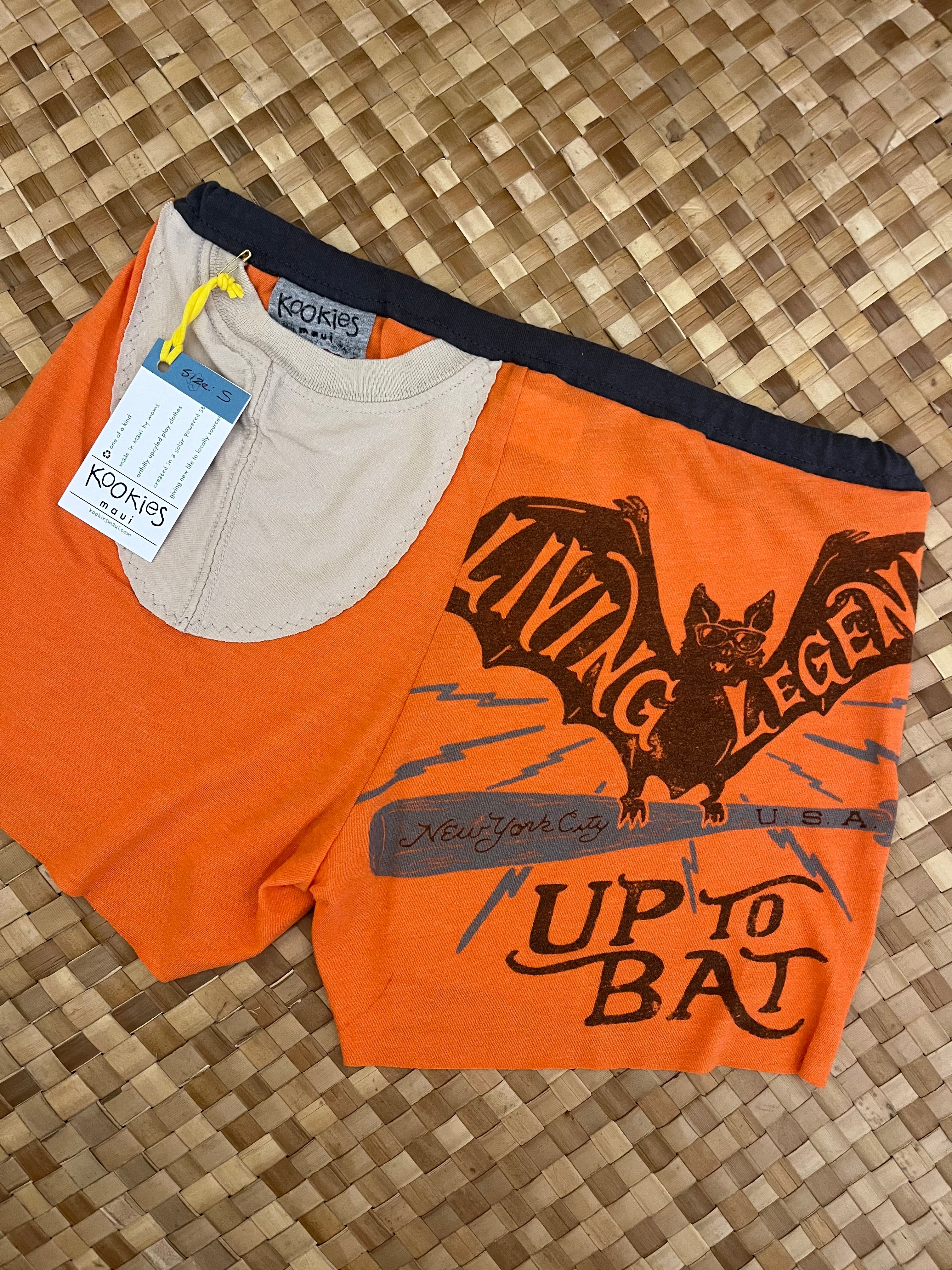 Ladies Size S "Orange & Tan Living Legend Bat" Simple Shorty