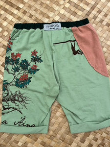 Kids Size 8 "Green & Rust Tree" Beach Comber Shorts