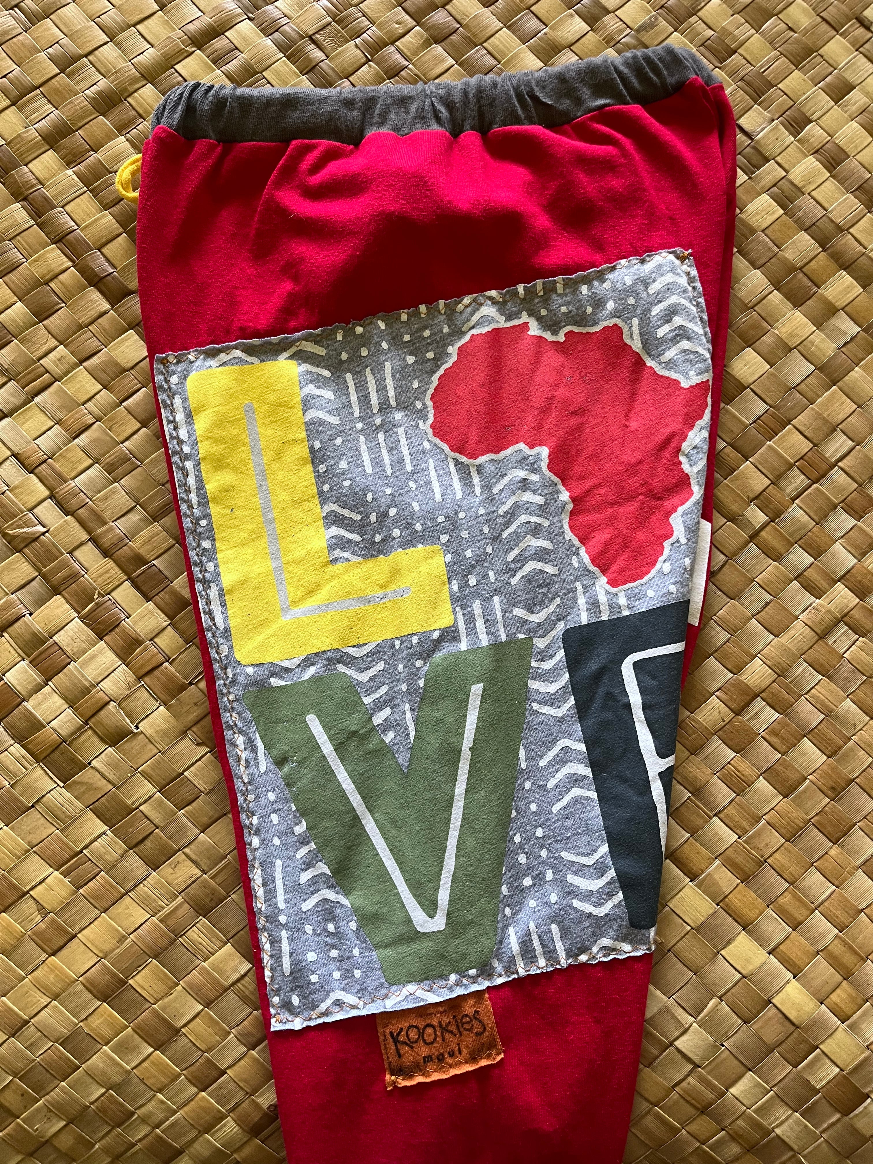 Kids Size 10 "Red & Grey LOVE" Holoholo Pants