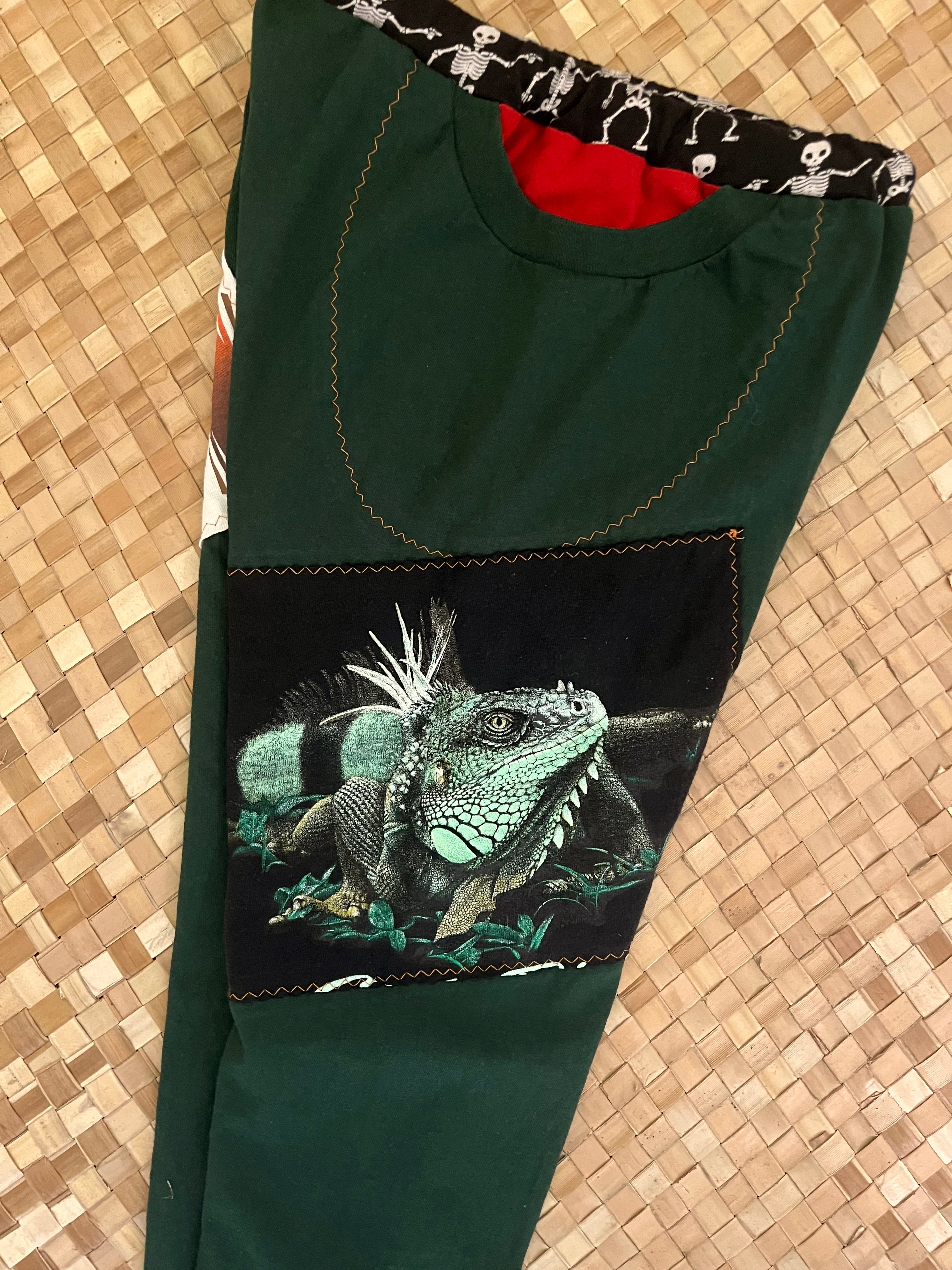 Kids Size 8 "Green & Paisley Maui Iguana" Holoholo Pants