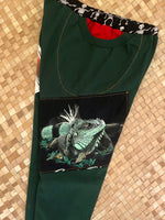 Load image into Gallery viewer, Kids Size 8 &quot;Green &amp; Paisley Maui Iguana&quot; Holoholo Pants
