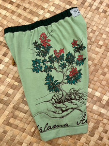 Kids Size 8 "Green & Rust Tree" Beach Comber Shorts