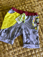 Load image into Gallery viewer, Kids Size 2 "Purple &amp; Yellow Tom and Jerry" Beach Comber Shorts
