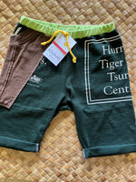 Load image into Gallery viewer, Kids Size 8 &quot;Green &amp; Brown Hawaii Hazards&quot; Beach Comber Shorts
