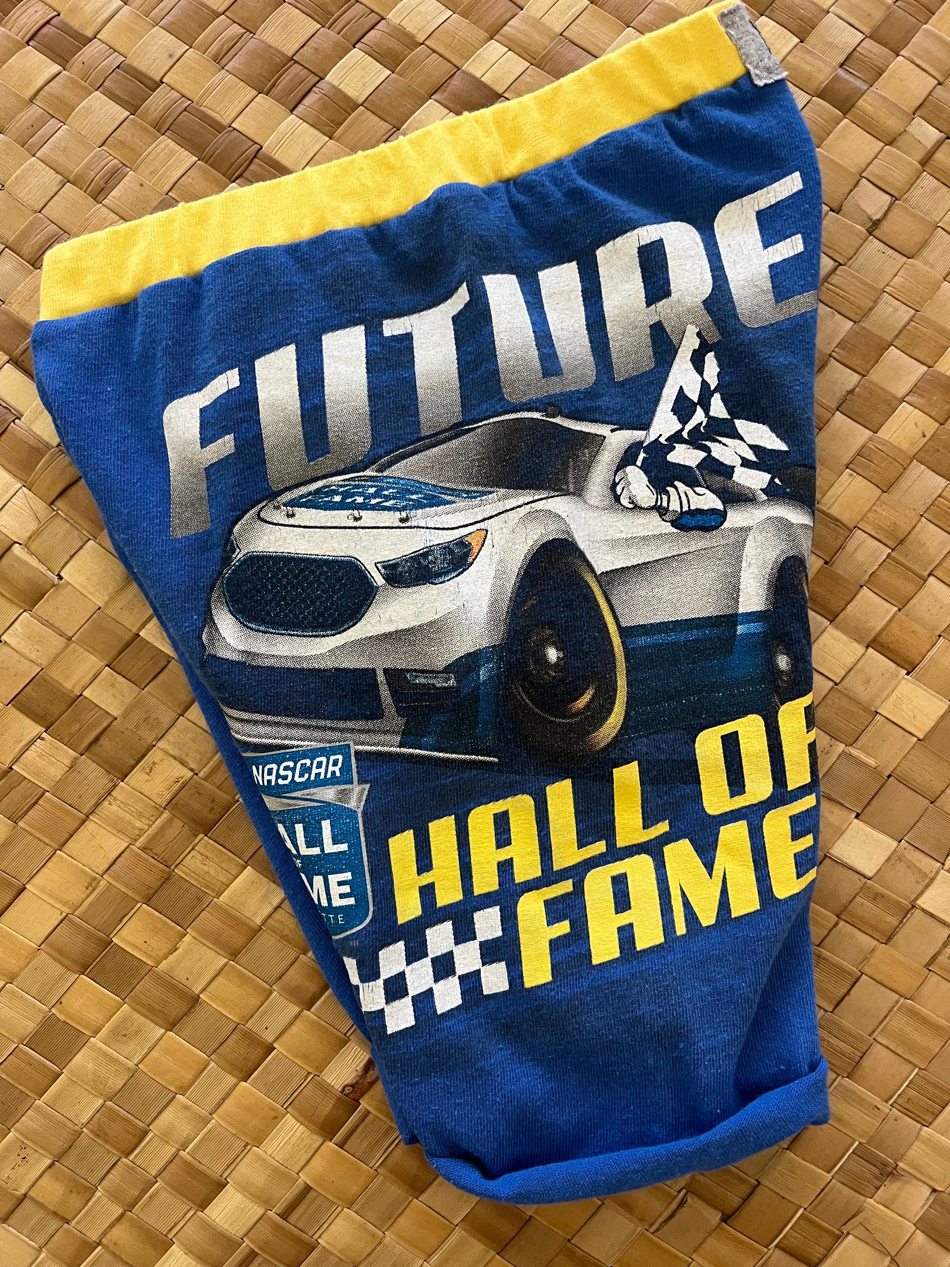 Kids Size 2 "Blue & Yellow Race Car" Beach Comber Shorts
