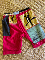 Load image into Gallery viewer, Kids Size 8 "Red &amp; Gold Year of the Ram" Beach Comber Shorts
