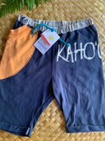 Load image into Gallery viewer, Kids Size 10 &quot;Navy &amp; Tangerine Kahoolawe&quot; Beach Comber Shorts
