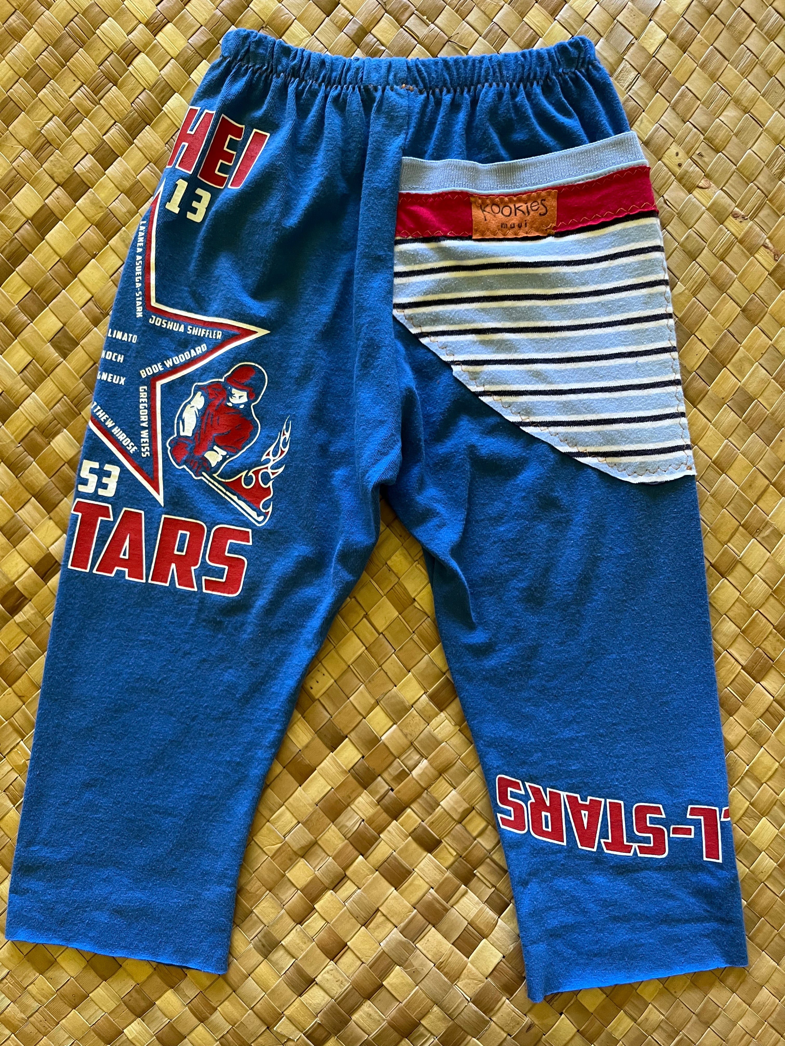 Kids Size 4 "Red & Royal Blue All-Star" ʻOpihi Picker Pants