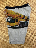 Load image into Gallery viewer, Kids Size 8 &quot;Grey and Black Big Truck&quot; Beach Comber Shorts
