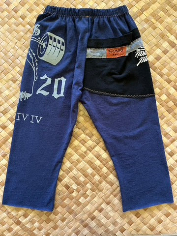 Kids Size 4 "Blue & Black Koa Warrior" ʻOpihi Picker Pants