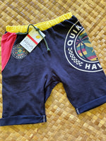Load image into Gallery viewer, Kids Size 8 "Black &amp; Rasta Hawaii Palm Trees" Beach Comber Shorts
