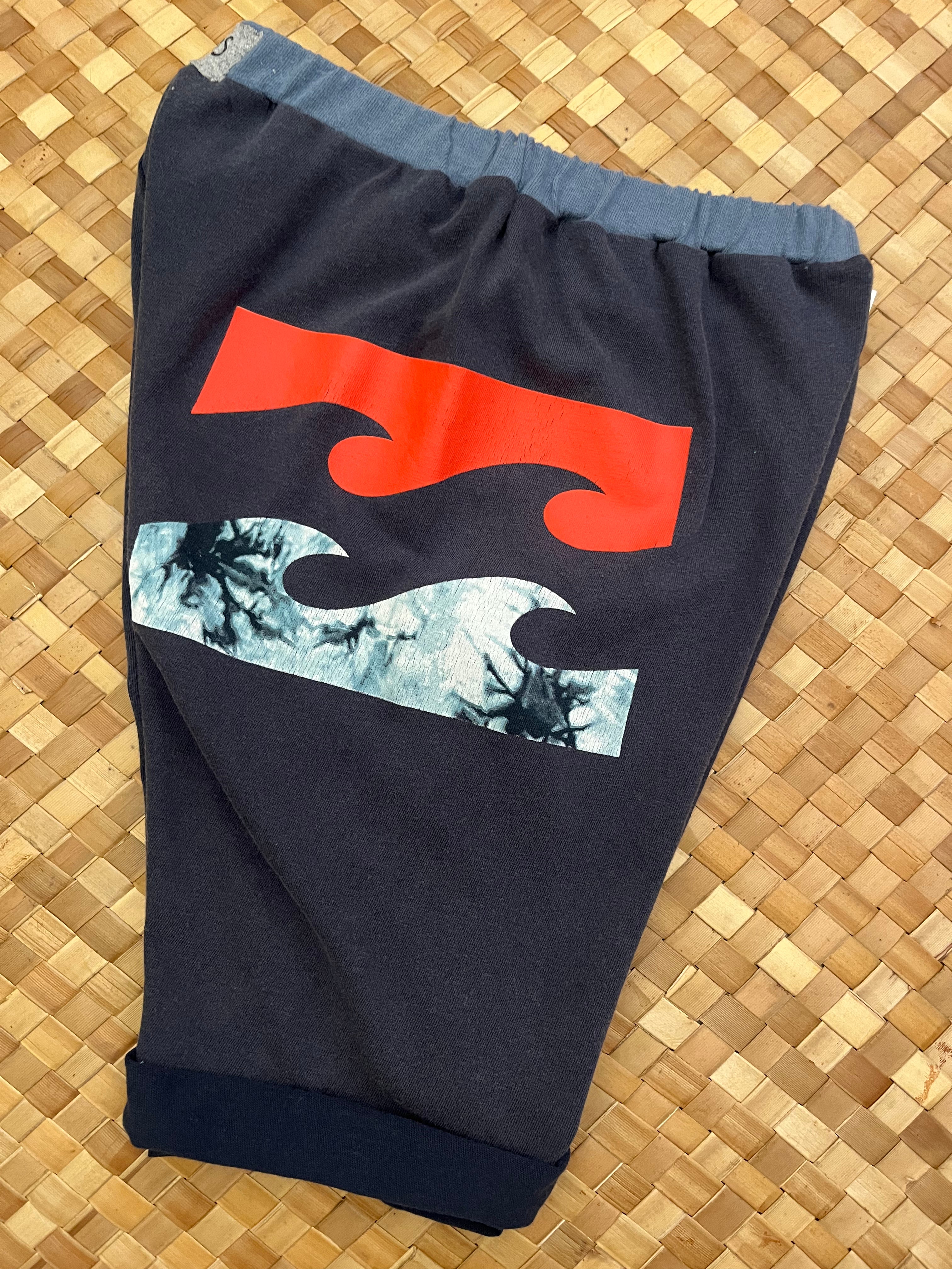 Kids Size 8 "Navy & Red Waves" Beach Comber Shorts