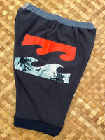 Load image into Gallery viewer, Kids Size 8 &quot;Navy &amp; Red Waves&quot; Beach Comber Shorts
