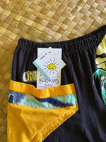 Load image into Gallery viewer, Kids Size 4 "Black &amp; Yellow Surf Scene" ʻOpihi Picker Pants
