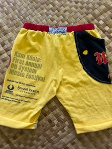 Kids Size 6 "Yellow & Red Hawaii Music Festival" Beach Comber Shorts