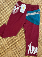 Load image into Gallery viewer, Kids Size 6 &quot;Red &amp; Teal Baseball&quot; ʻOpihi Picker Pants
