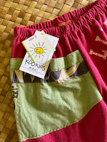 Load image into Gallery viewer, Kids Size 2 "Red &amp; Green Lifeguard" ʻOpihi Picker Pants
