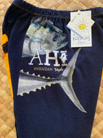 Load image into Gallery viewer, Kids Size 6 &quot;Navy &amp; Yellow Ahi&quot; ʻOpihi Picker Pants
