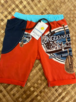 Load image into Gallery viewer, Kids Size 6 &quot;Orange &amp; Blue Paddlers&quot; Beach Comber Shorts
