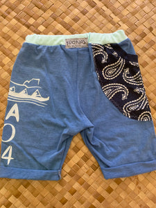 Kids Size 4 "Blue & Paisley Vaʻa Rio" Beach Comber Shorts