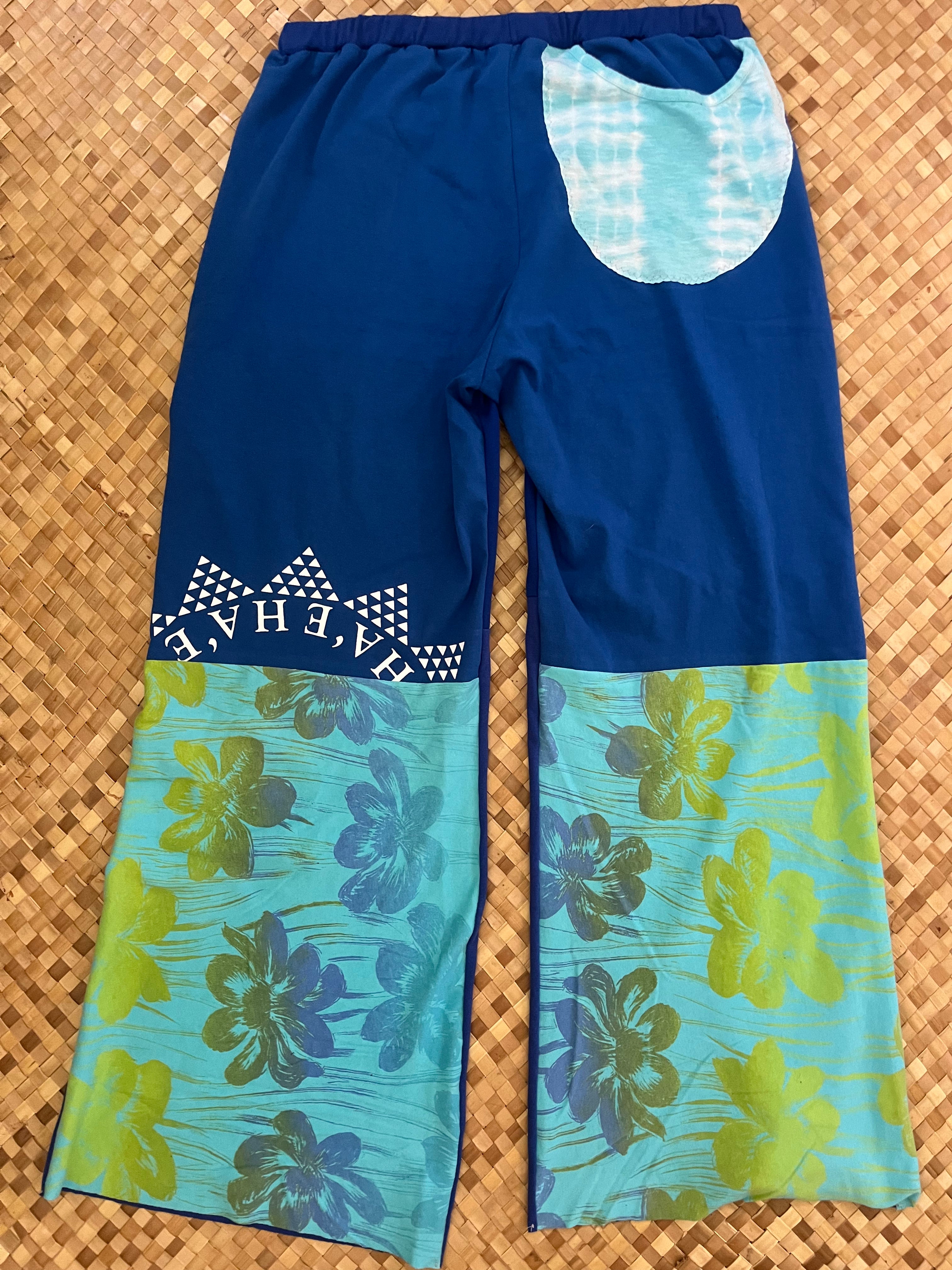 Custom Ladies "Blue Floral Hawaiiana" Full Length Breezy