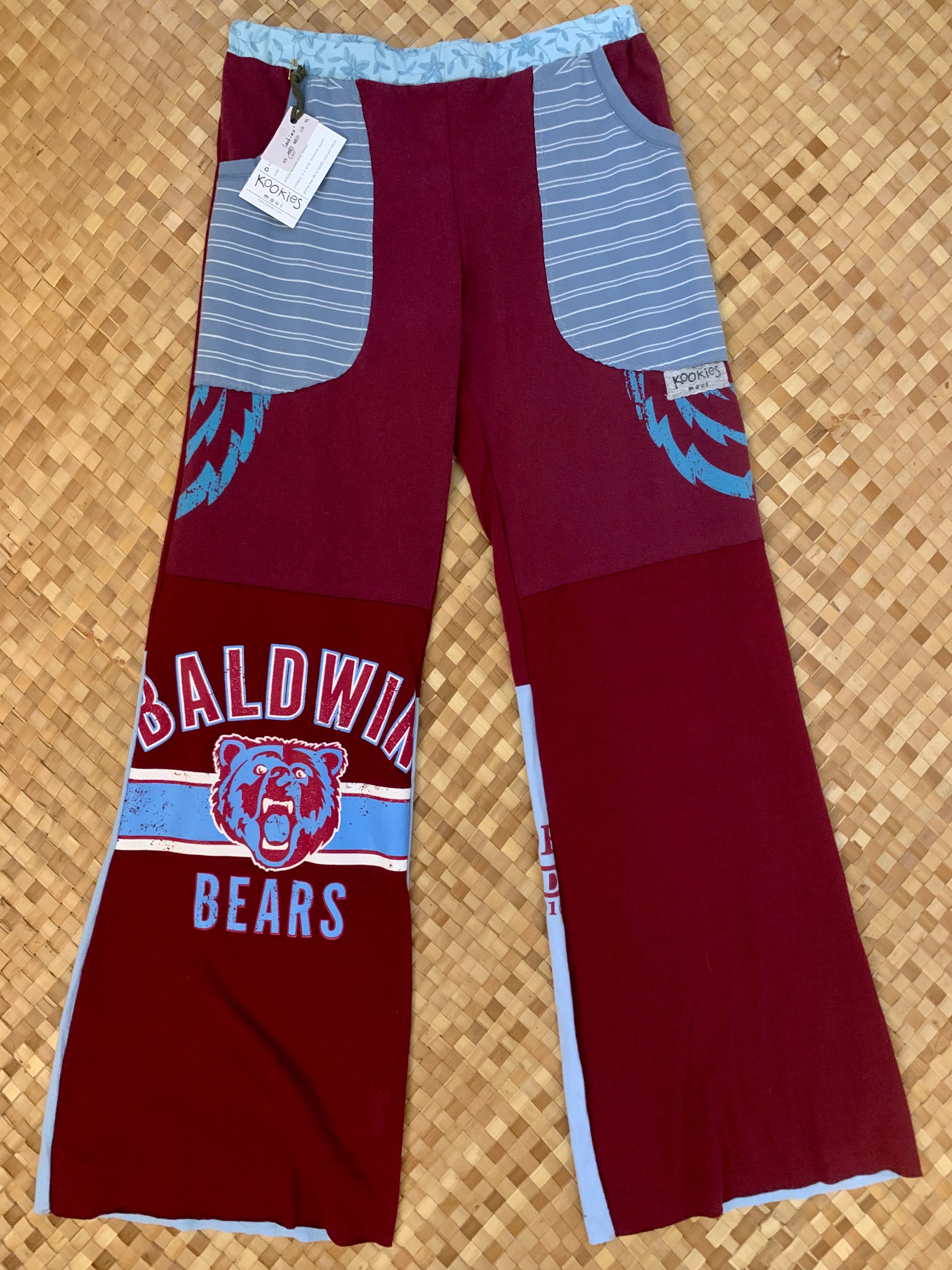 Ladies Size S "Maroon & Blue Baldwin Bears" Flutter Pants
